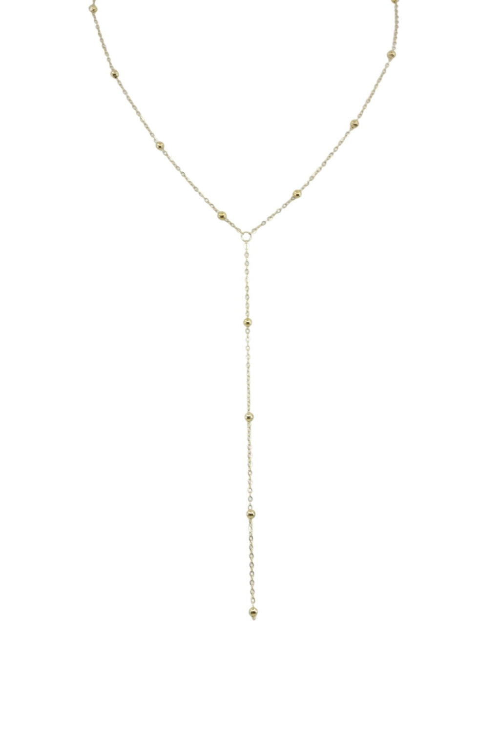 Gold Tassel Necklace with Beads