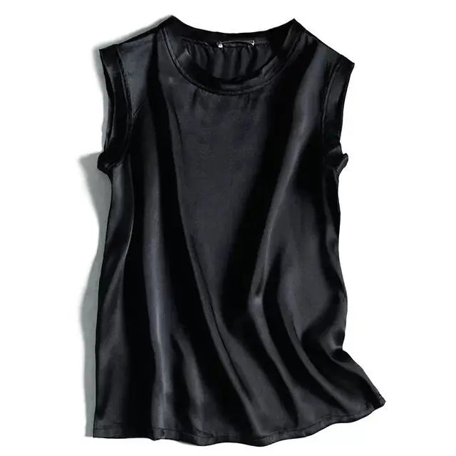 Summer blusas elegantes shirt Korean Women Fashion Satin Tank Summer Office Lady ice Silk Tops